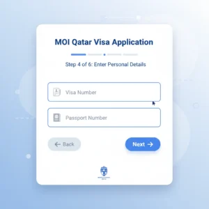 enter personal detail passport and visa number