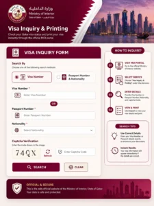 Visa inquiry form for Qatar Ministry